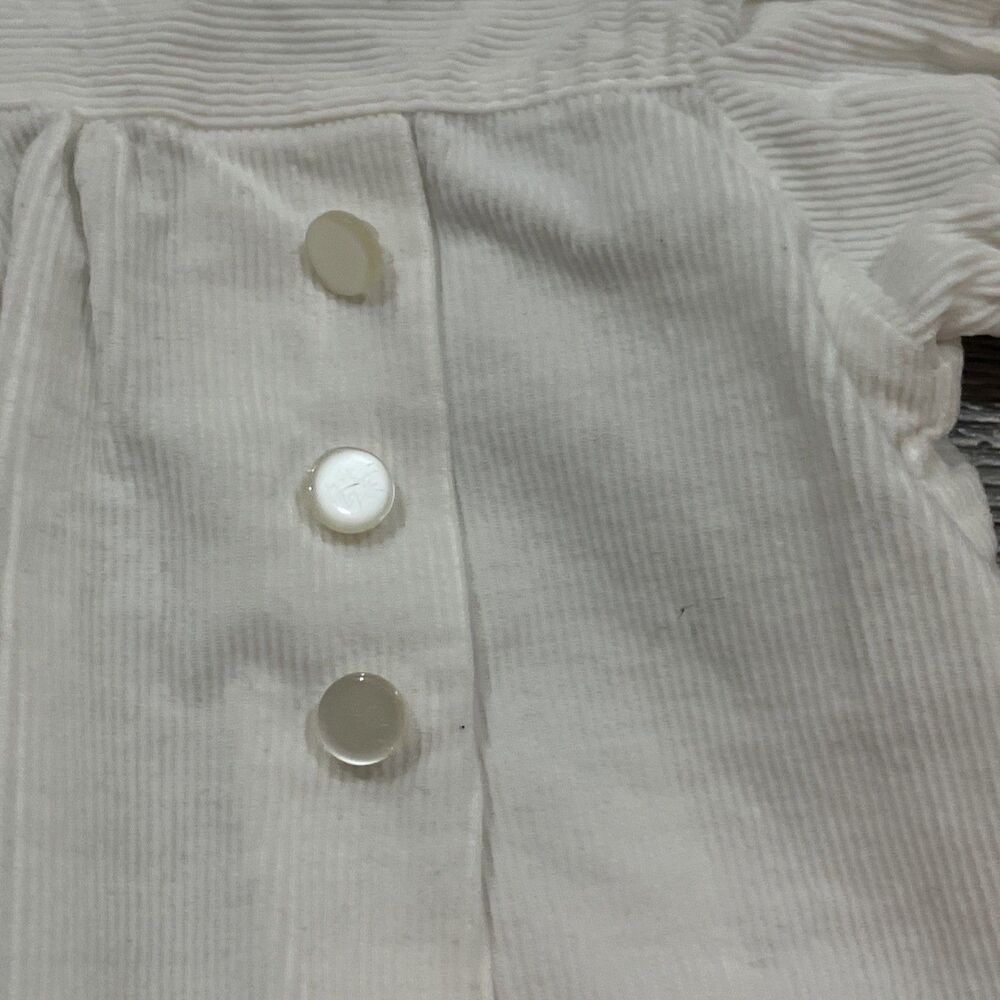 Vintage 50s Baby Girl Lamb Applique Blouse White Pink Peter Pan Collar 12-18M - Picture 4 of 7